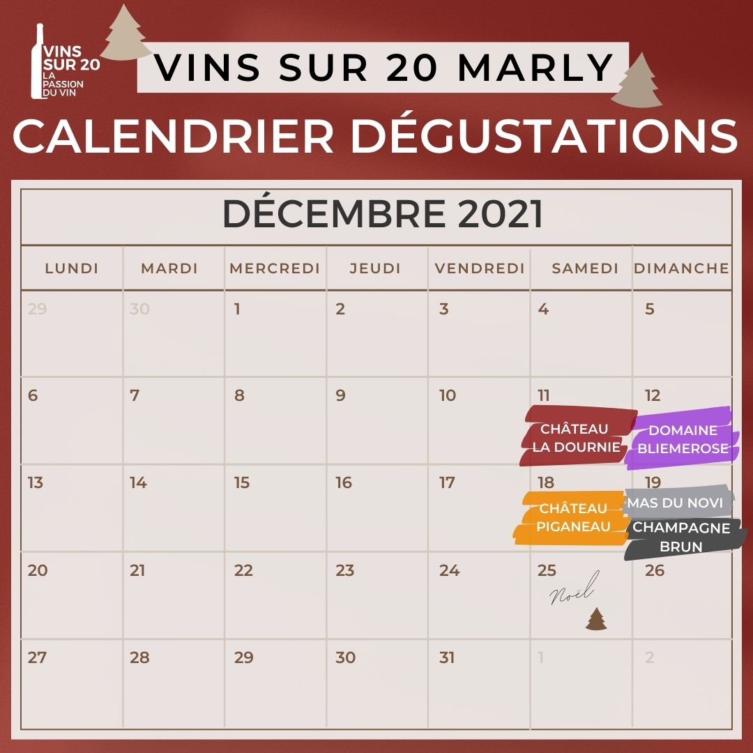 Calendrier dégustations Marly